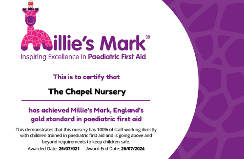 Millie's Mark Accredited at The Chapel Nursery in Kent
